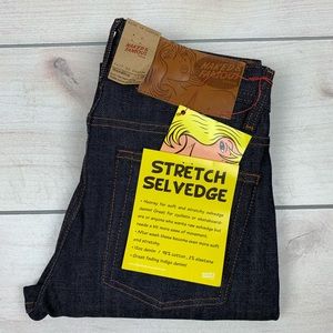 NWT Naked and Famous weird guy stretch selvedge.